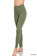 Load image into Gallery viewer, 6511- Premium Cotton Full Length Leggings-DK OLIVE
