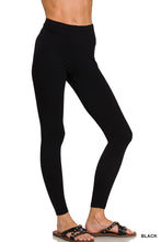 Load image into Gallery viewer, 6509- Premium Cotton Full Length Leggings-BLACK
