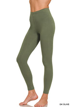 Load image into Gallery viewer, 6511- Premium Cotton Full Length Leggings-DK OLIVE

