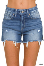 Load image into Gallery viewer, 5919-Raw Frayed Hem Cutoff Side Slit Denim Shorts
