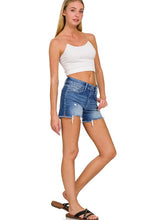 Load image into Gallery viewer, 5919-Raw Frayed Hem Cutoff Side Slit Denim Shorts

