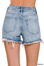 Load image into Gallery viewer, 4108-RAW FRAYED HEM RIPPED DENIM SHORTS-MEDIUM
