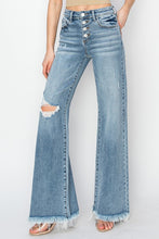 Load image into Gallery viewer, 4572-RISEN - MID RISE BUTTON DOWN WIDE LEG JEANS
