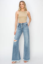 Load image into Gallery viewer, 4572-RISEN - MID RISE BUTTON DOWN WIDE LEG JEANS
