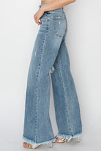 Load image into Gallery viewer, 4572-RISEN - MID RISE BUTTON DOWN WIDE LEG JEANS
