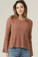 Load image into Gallery viewer, 6600- Light Weight Flare Bell Slit Sleeve Pullover-CLAY
