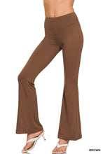 Load image into Gallery viewer, 6514- Brushed Microfiber Flare Hi-waist Yoga Pant-BROWN
