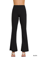 Load image into Gallery viewer, 6513- Brushed Microfiber Flare Hi-waist Yoga Pant-BLACK
