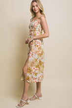 Load image into Gallery viewer, 4421-Tropical Maxi Sundress with Side Slit Detail
