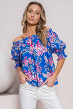 Load image into Gallery viewer, 4336- BLUE PRINT OFF SHOULDER TOP
