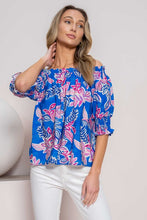 Load image into Gallery viewer, 4336- BLUE PRINT OFF SHOULDER TOP
