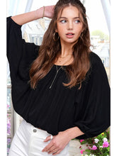 Load image into Gallery viewer, 6140- Off Shoulder Balloon Sleeve Top-BLACK
