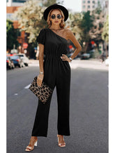 Load image into Gallery viewer, 5130-One Shoulder High Waist Fit Jumpsuit-BLACK
