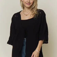 Load image into Gallery viewer, 6258- Boho Embroidery Kimono Cardigan-BLACK

