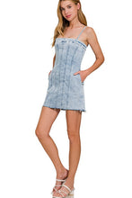 Load image into Gallery viewer, 5943-Spaghetti Strap Light-wash Dress
