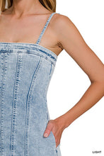 Load image into Gallery viewer, 5943-Spaghetti Strap Light-wash Dress
