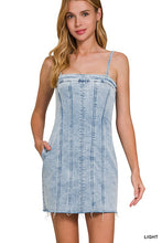 Load image into Gallery viewer, 5943-Spaghetti Strap Light-wash Dress

