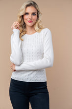 Load image into Gallery viewer, 4546-Long Sleeve Solid Knit Top with pearls-WHITE
