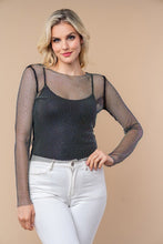 Load image into Gallery viewer, 4547-Long Sleeve Solid Knit Top with crystals
