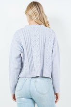 Load image into Gallery viewer, 4755-Knit pullover sweater with ribbons-blue
