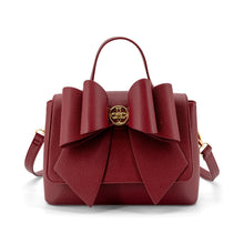 Load image into Gallery viewer, 6472- Linda Double Bow Vegan Leather Crossbody Bag-RED
