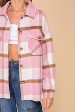 Load image into Gallery viewer, 4635-Fall days plaid print shacket-PINK
