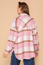 Load image into Gallery viewer, 4635-Fall days plaid print shacket-PINK
