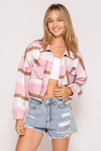 Load image into Gallery viewer, 4637-Fall vibes plaid print jacket-PINK
