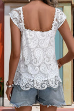 Load image into Gallery viewer, 5224-SLEEVELESS Square Neck Lace Panel Top-WHITE
