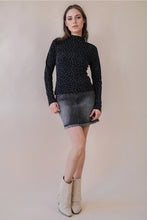 Load image into Gallery viewer, 5847-Jean Side Stud Detail Washed Denim Mini Skirt-BLACK
