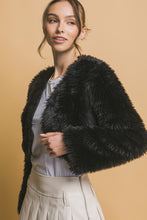 Load image into Gallery viewer, 4796-Crop Faux Fur Jacket-BLACK
