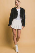 Load image into Gallery viewer, 4796-Crop Faux Fur Jacket-BLACK
