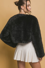 Load image into Gallery viewer, 4796-Crop Faux Fur Jacket-BLACK
