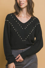 Load image into Gallery viewer, 4792-Pearl Details Sweater-BLACK
