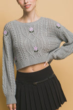 Load image into Gallery viewer, 4798-Floral Cropped Sweater Top
