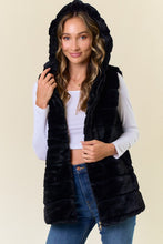 Load image into Gallery viewer, 4687-Hooded Slvless Faux Fur Vest
