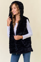 Load image into Gallery viewer, 4687-Hooded Slvless Faux Fur Vest
