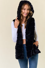 Load image into Gallery viewer, 4687-Hooded Slvless Faux Fur Vest
