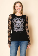 Load image into Gallery viewer, 5519-SKULL-PRINTED LONG SLEEVE TOP
