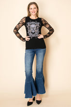 Load image into Gallery viewer, 5519-SKULL-PRINTED LONG SLEEVE TOP

