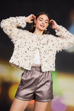 Load image into Gallery viewer, 4751-FEATHERED SEQUIN CARDIGAN
