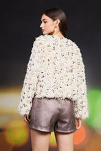 Load image into Gallery viewer, 4751-FEATHERED SEQUIN CARDIGAN
