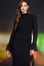 Load image into Gallery viewer, 4749-FEATHERED FRINGE MOCK NECK SWEATER
