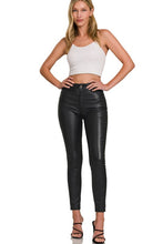 Load image into Gallery viewer, 5612-Faux Leather Stretch Skinny Pants-BLACK
