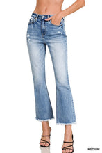 Load image into Gallery viewer, 4915-HIGH RISE STRAIGHT RAW HEM CROPPED DENIM PANTS
