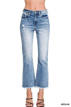 Load image into Gallery viewer, 4915-HIGH RISE STRAIGHT RAW HEM CROPPED DENIM PANTS
