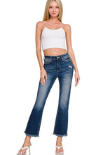 Load image into Gallery viewer, 5614-HIGH RISE STRAIGHT RAW HEM CROPPED JEANS-DARK
