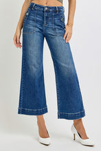 Load image into Gallery viewer, 4852-HIGH RISE ANKLE WIDE LEG PATCH FRONT POCKET JEANS
