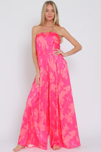 Load image into Gallery viewer, 4984-TUBE TIE BACK CHEST ELASTIC BACK WAISTED JUMPSUIT-FUCSHIA
