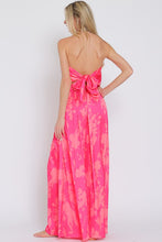 Load image into Gallery viewer, 4984-TUBE TIE BACK CHEST ELASTIC BACK WAISTED JUMPSUIT-FUCSHIA
